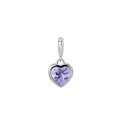 Sterling silver heart necklace featuring a faceted purple gemstone pendant - Color-Change Blue Pendant Only (Without Chain) / 925 Silver