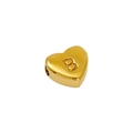 18K gold plated stainless steel heart charm pendant with letter B engraving - Letter B / Steel