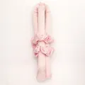 Soft pink heatless hair curler set in satin finish with matching scrunchies - Rubber Stick Pink (1 Curler + 2 Scrunchies)