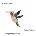 Spilla colibrì dorata con strass e ali smaltate con dimensioni e peso dettagliati - Colorato