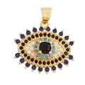Golden Evil Eye pendant with blue and white zircons, size 20mm by 16mm specification - L559135-Gold Colorful Gem Eye