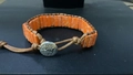 Handmade bohemian wrap bracelet with orange emperor stones and tree of life button - Tree of Life Buckle (32 Pcs) / Orange