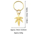Golden leaf charm for DIY hair accessories measuring 35mm by 14mm for braids - Maple Leaf