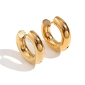 Polished chunky 18K gold-plated stainless steel hoop earrings for women in gold finish - 20mm / Gold
