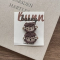 Cute brown plush animal hair ties for girls featuring soft fleece and pearl accents - Coffee Sheep Hair Clip