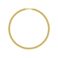 Minimalistisches vergoldetes Rundhalsband mit gewebter Metallstruktur auf weißem Grund - Goldener Minimalistischer Choker / Kupfer Vergoldet 18K