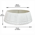 White knitted Christmas tree collar with cable knit texture and dimension measurements - 71cm (Bottom Diameter) / White
