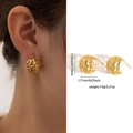 Gold Hollow Mesh Earrings ZJGE0656