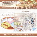 3D DIY stickers set with Chocolate Factory theme featuring PET scenery cards and cute decals - Yuxian 4.0 Chocolate Factory