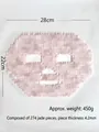 Handmade pink rose quartz face mask with dimensions 28x22cm and weight 450g - 247 Rose Quartz Face Mask (Jade Beads Edge)