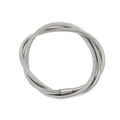 Macro shot of silver stainless steel snake chain with flexible spiral braided texture - 3 Rows / Silver