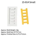 Small ladder-shaped silicone fondant mold with precise dimensions and yellow sample piece - No.2 Small / Gray