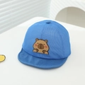 Detalle de la malla azul transpirable y parche de carpincho en el gorro de bebé - 48-50cm (1-3 Años) / Azul