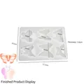 White butterfly silicone mold with six cavities for DIY crystal resin keychains - Style 1 - 6-Cavity Butterfly Mold