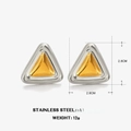 Two-tone gold and silver stainless steel triangle earrings, size 2.8cm and 12g weight - Two-tone (Gold & Silver)