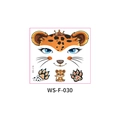 Cartoon Leopard Temporäres Gesicht Tattoo Aufkleber mit Krone und Tatzen Modell WS-F-030 - Leopard(WS-F-030)