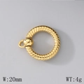 Fermoir à bascule torsadé en acier inoxydable plaqué or 18k pour bijoux DIY 20mm de large - Style 3 Torsadé à Perles (KLJ6771-Z) / Or