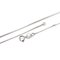 Polished S925 sterling silver snake chain necklace with spring clasp in silver finish - Snake Chain 16in / White Gold