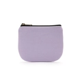 Minimalist purple canvas coin purse with durable thick fabric and vintage metal zipper - Lavender Blue