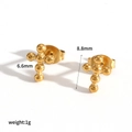 Geometrische Edelstahl-Kreuzohrstecker für Damen in Gold-Finish mit 1g Gewicht - Goldenes Kreuz (TE60096-G)