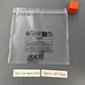 Set of 200 transparent 18x18cm self-sealing PP bags with safety warnings and recycling logo - 18x18cm
