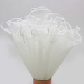 White pleated pearl gauze fabric wrap for floral arrangements and DIY crafts - Pearl Wave Mesh (28cm*4 Yards) / White