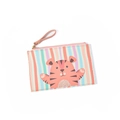 Mini cartoon tiger coin purse with colorful stripes and zip closure for women - Deep Pink (Tiger)