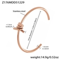 Bracciale a nodo in oro rosa in acciaio inossidabile con misura del diametro di 5,8 cm - Bracciale a Nodo Semplice (Z176) / Oro rosa
