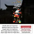 Christmas penguin static window sticker with Merry Christmas text for glass decor - Penguin With Buntings