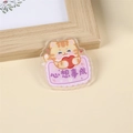 Cute acrylic orange cat badge with heart and lucky wish text for gift - Wishes Come True Cat