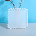 Moule carré en silicone à bords ondulés pour sous-verres DIY et artisanat en blanc - Grand Carré Ondulé 19*19cm
