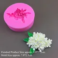 Molde de silicona 3D para chocolate y velas aromáticas con diseño floral de hortensia - Osmanto con Hojas / Rosa