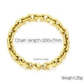 Polished golden stainless steel OT toggle chain bracelet for women with link details - Gold Style 20cm (KB148407-Z) / Gold