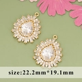 Pendente a goccia placcato oro 18k con incastonatura di zirconi cubici luccicanti - Stile Goccia d'Oro Girasole (ME1802A)