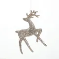 Décoration de Noël renne doré à paillettes avec nœud, taille 12x10 cm - Style B