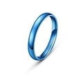 Bague simple en acier inoxydable de 2 mm avec une finition bleue polie éclatante - Taille 10 / 3mm / Bleu