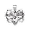 Polished silver butterfly pendant in 18K vacuum plating for DIY jewelry making - Silver Minimalist Fashion Bow