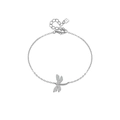 Bracciale a libellula in argento sterling S925 lucido con zirconi scintillanti - Argento 925 / Placcato Platino [Ape A]