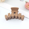Matte brown resin hair claw clip in a minimalist solid color design for women - Earthy Yellow