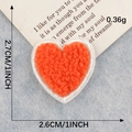 Orange heart chenille towel embroidery patch with white border for DIY crafts - Orange Heart (Iron-on)