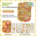 3D Tomato Express deco stickers set with 1 scene card and 3 PET sheets for journaling - Tomato Express (Series 14)