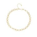 Collana a catena spessa in acciaio al titanio dorato con maglie ovali regolabili - N303267-Catena a Muso di Maiale Irregolare d'Oro