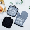 Grey Queen of the Kitchen oven mitt and heat insulation pads set for cooking - Grey/Queen Of The Kitchen