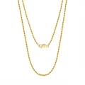 Elegant 18K gold plated S925 sterling silver rope chain necklace with lobster clasp closure - 1.7MMx45CM / 14K Gold