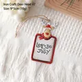 Nordic Christmas metal reindeer ornament with Let's Be Jolly text and rope hanger - Deer Head Style 7