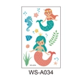 Waterproof cartoon mermaid and seahorse temporary tattoo sticker for kids party style WS-A034 - Mermaid (WS-A034)