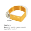 Titanstahl Ring in Goldoptik US-Größe 6 mit offener Schiene und 6,0 mm Breite - Gold und Silber Zweifarbiger Stil (US 7# Verstellbar) / US 7#