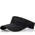 Visera de sol unisex de malla negra transpirable con tela perforada para el deporte - Ajustable / Negro