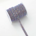 Three-row purple AB iridescent rhinestone claw chain roll for DIY sewing crafts - 1 Yard/Pack / Light Purple AB