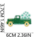 Detail view of St. Patrick's Day shamrock truck patch with 6cm by 3.7cm size dimensions - No.22/Shamrock Truck